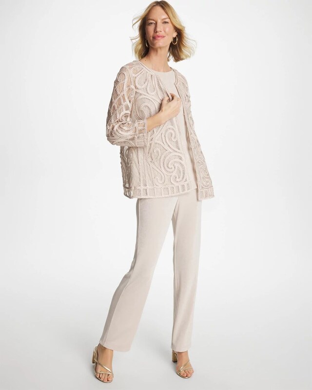 Short Embroidered Lace Jacket - image 2